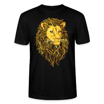 Tête de lion - T-shirt bio CRAFTER Stanley Stella Unisexe - noir - Devant - Alina (178cm) & Michal (187cm)