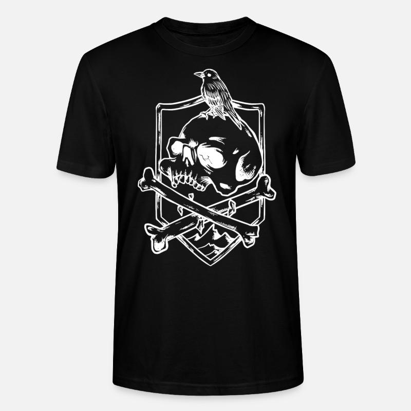 Krähenschädel Schädel - Stanley/Stella Unisex Bio-T-Shirt CRAFTER - Schwarz