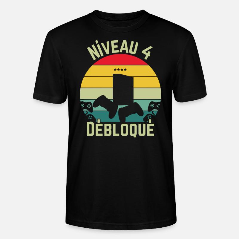 Niveau 4 Débloqué - T-shirt bio CRAFTER Stanley Stella Unisexe - noir