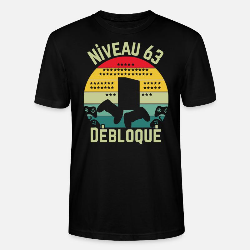 Niveau 63 Débloqué - T-shirt bio CRAFTER Stanley Stella Unisexe - noir