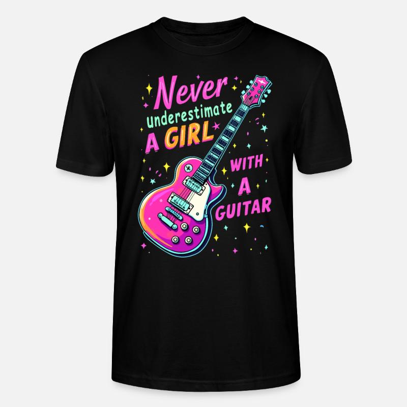 Fille avec guitare - T-shirt bio CRAFTER Stanley Stella Unisexe - noir