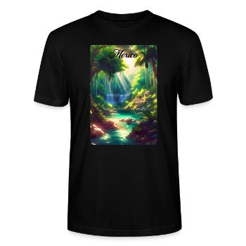 Mexico Jungle Retro Poster Souvenir - Stanley/Stella Unisex Bio-T-Shirt CRAFTER - Schwarz - Vorne - Alina (178cm) & Michal (187cm)