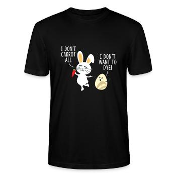Sweet Easter Bunny is having fun with Easter Egg - T-Shirt - Stanley/Stella CRAFTER Unisex Organic T-Shirt - black - Front - Alina (178cm) & Michal (187cm)