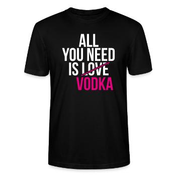 Vodka, Wodka, - Stanley/Stella Unisex Bio-T-Shirt CRAFTER - Schwarz - Vorne - Alina (178cm) & Michal (187cm)