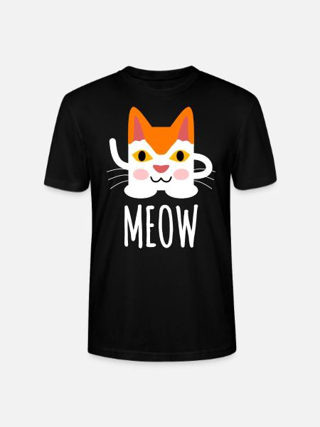 Sød kat miav illustration - Stanley Stella CRAFTER unisex økologisk-T-shirt - sort