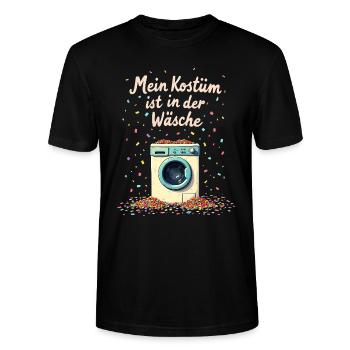 Mein Kostüm ist in der Wäsche Karneval Kein Kostüm - Stanley/Stella Unisex Bio-T-Shirt CRAFTER - Schwarz - Vorne - Alina (178cm) & Michal (187cm)