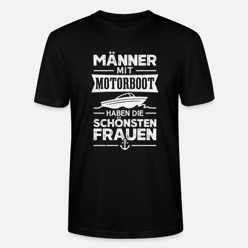 Motorboot Bootfahren Bootsfahrer Boot - Stanley/Stella Unisex Bio-T-Shirt CRAFTER - Schwarz