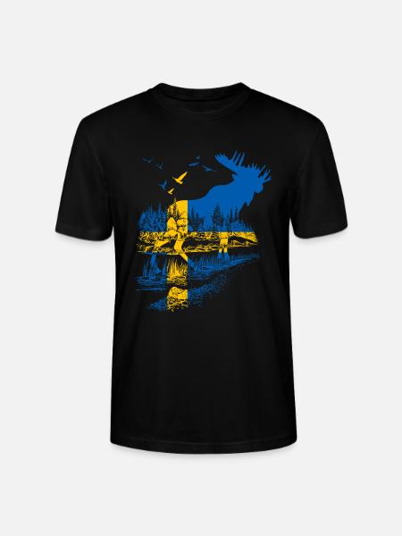 SUÈDE MOOSE - T-shirt bio CRAFTER Stanley Stella Unisexe - noir
