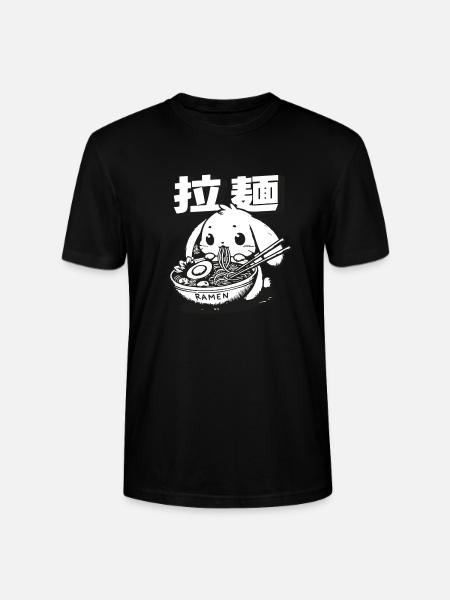 Cute Ramen Bunny Merch - Stanley/Stella CRAFTER Unisex Organic T-Shirt - black