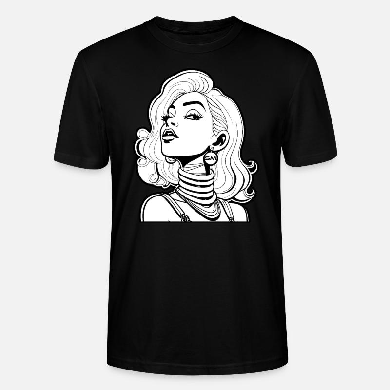 Grafik Motiv "Comic Gesicht" - Stanley/Stella Unisex Bio-T-Shirt CRAFTER - Schwarz