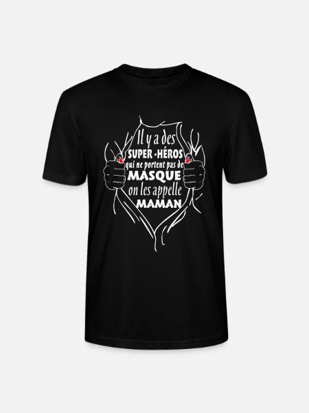 Maman Super-Héros - T-shirt bio CRAFTER Stanley Stella Unisexe - noir