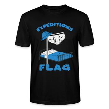 Expedition Flag, Men's Underpants - Stanley/Stella CRAFTER Unisex Organic T-Shirt - black - Front - Alina (178cm) & Michal (187cm)