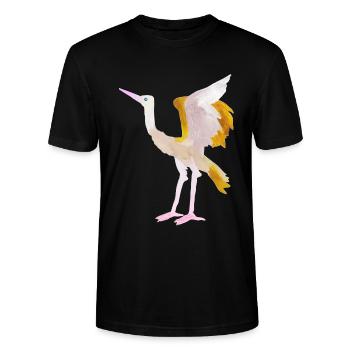 grue - T-shirt bio CRAFTER Stanley Stella Unisexe - noir - Devant - Alina (178cm) & Michal (187cm)