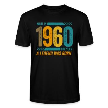 Made in 1960, the year a legend was born - Stanley/Stella CRAFTER Unisex Organic T-Shirt - black - Front - Alina (178cm) & Michal (187cm)