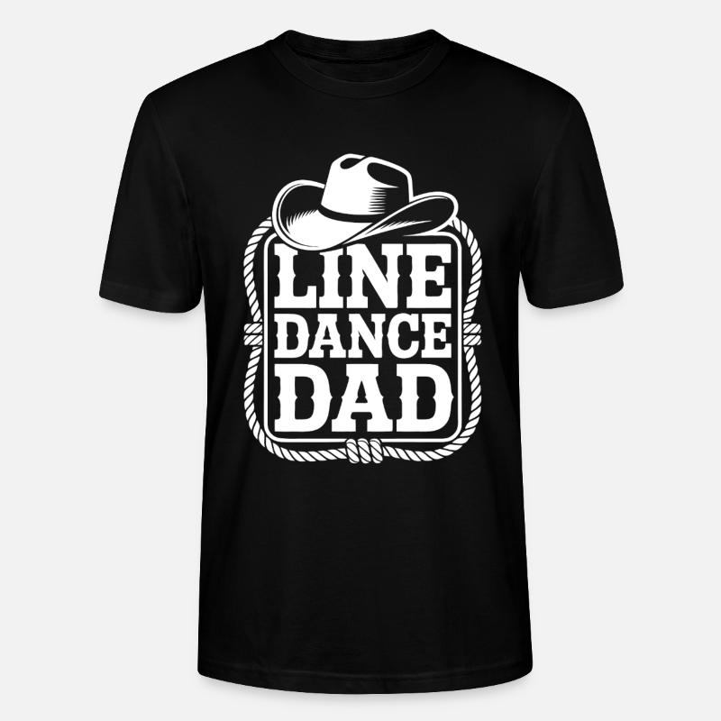 Line Dance Dad Cowboy - Stanley/Stella Unisex Bio-T-Shirt CRAFTER - Schwarz
