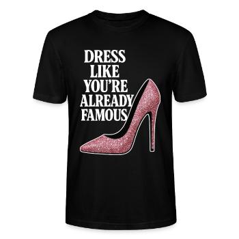 Habille-toi comme si tu étais déjà célèbre - Talon Rose - T-shirt bio CRAFTER Stanley Stella Unisexe - noir - Devant - Alina (178cm) & Michal (187cm)