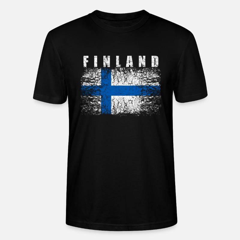 Finlande drapeau 008 dessins ronds - T-shirt bio CRAFTER Stanley Stella Unisexe - noir