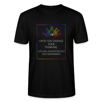 Reiki Praktiker Spirituelle Chakra Meditation - Stanley/Stella Unisex Bio-T-Shirt CRAFTER - Schwarz - Vorne - Alina (178cm) & Michal (187cm)