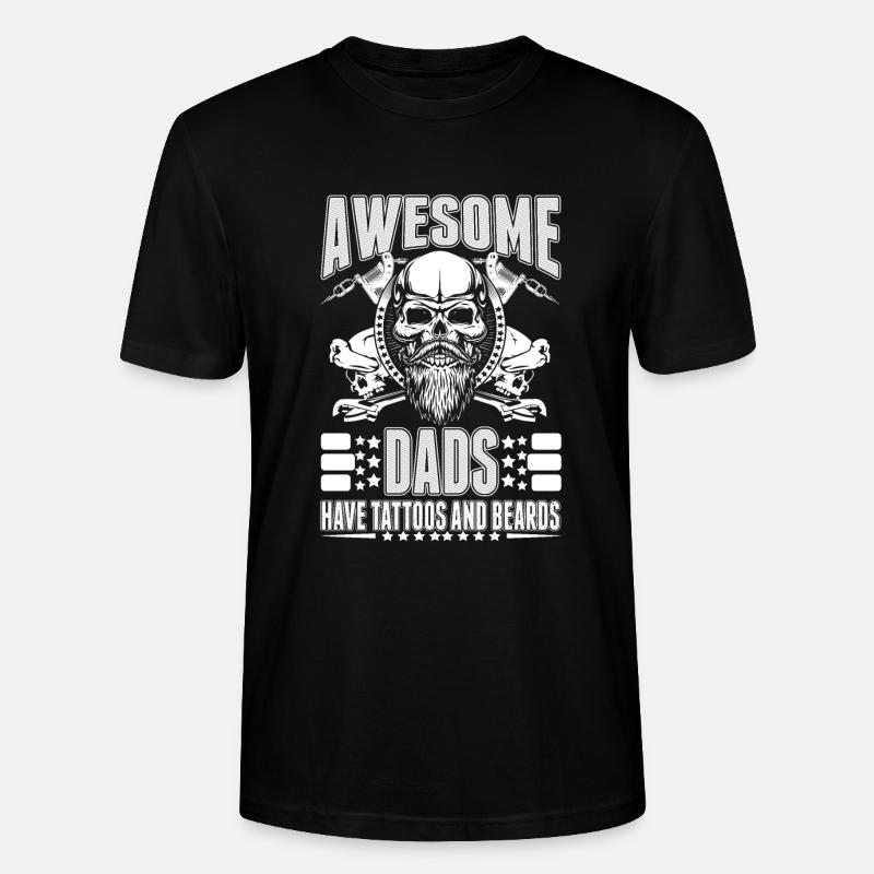 Papa Tattoo Bart Schnurrbart Vater - Stanley/Stella Unisex Bio-T-Shirt CRAFTER - Schwarz