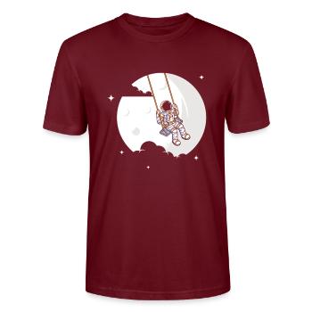 Astronaute Lune Balançoire Jeune fille cosmonaute - T-shirt bio CRAFTER Stanley Stella Unisexe - bordeaux - Devant - Alina (178cm) & Michal (187cm)