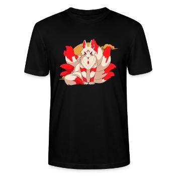 Kitsune - Stanley/Stella Unisex Bio-T-Shirt CRAFTER - Schwarz - Vorne - Alina (178cm) & Michal (187cm)