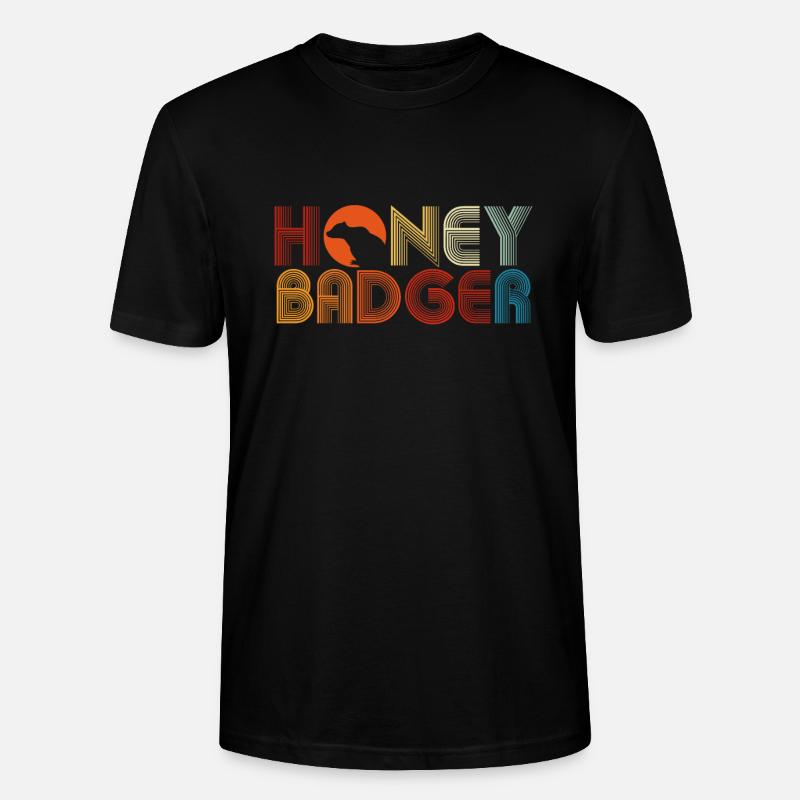 Bunte Honigdachs Retro - Stanley/Stella Unisex Bio-T-Shirt CRAFTER - Schwarz