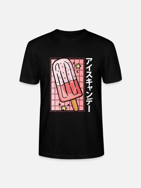 Nice Kawaii Cool Ice Cream - Stanley/Stella CRAFTER Unisex Organic T-Shirt - black