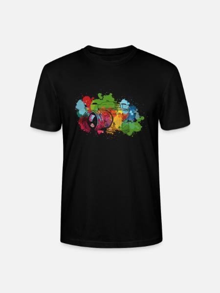 Farbspritzer Digitalkamera - Stanley/Stella Unisex Bio-T-Shirt CRAFTER - Schwarz