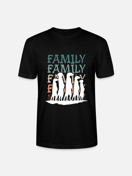 Meerkat family - Stanley/Stella CRAFTER Unisex Organic T-Shirt - black