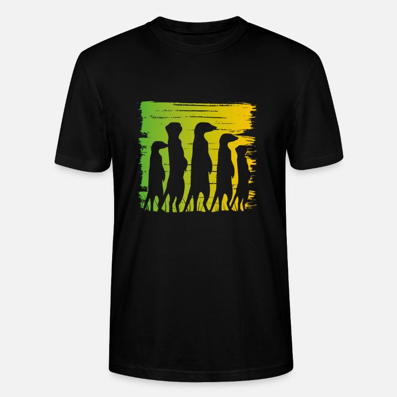 Grüne Erdmännchen - Stanley/Stella Unisex Bio-T-Shirt CRAFTER - Schwarz