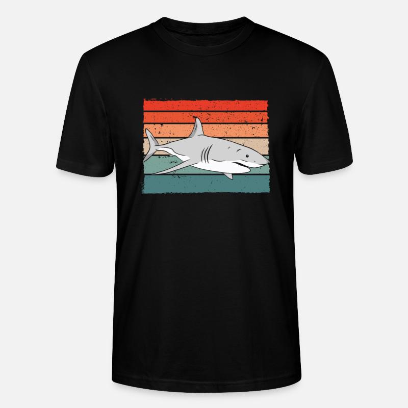 Haifisch retro farbe - Stanley/Stella Unisex Bio-T-Shirt CRAFTER - Schwarz