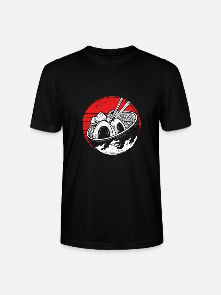 Noodle bowl on red - Stanley/Stella CRAFTER Unisex Organic T-Shirt - black