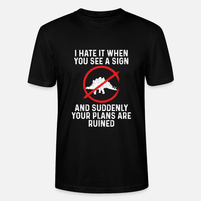 Stegosaurus Auf Einem Schild - Stanley/Stella Unisex Bio-T-Shirt CRAFTER - Schwarz