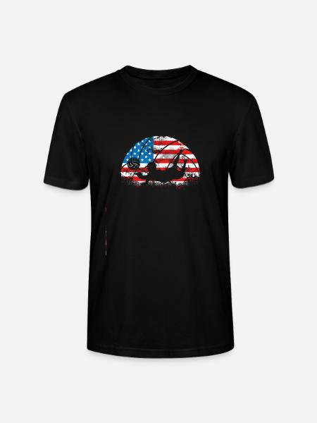 Volleyball player Usa flag - Stanley/Stella CRAFTER Unisex Organic T-Shirt - black