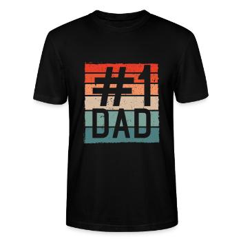 Vater Nummer Eins - Stanley/Stella Unisex Bio-T-Shirt CRAFTER - Schwarz - Vorne - Alina (178cm) & Michal (187cm)