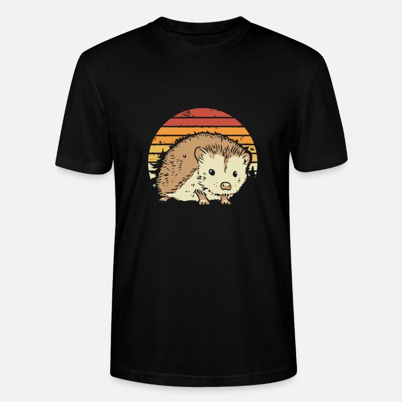 Süßer Igel Retro - Stanley/Stella Unisex Bio-T-Shirt CRAFTER - Schwarz