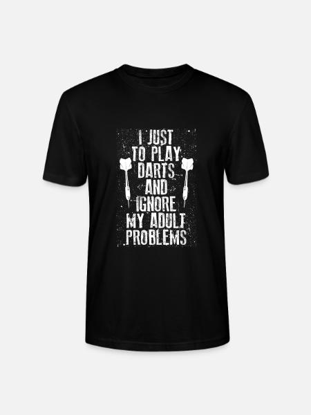 I only play darts - Stanley/Stella CRAFTER Unisex Organic T-Shirt - black