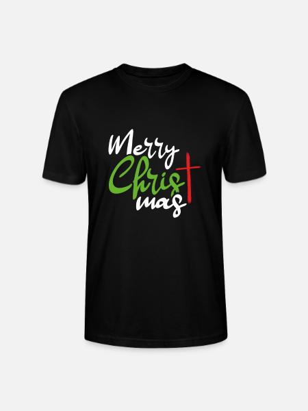 Merry Christmas cross - Stanley/Stella CRAFTER Unisex Organic T-Shirt - black
