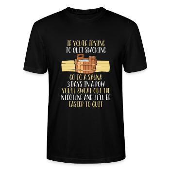 Gå i saunaen for at deltage i - Stanley Stella CRAFTER unisex økologisk-T-shirt - sort - Foran - Alina (178cm) & Michal (187cm)