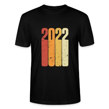 Année 2022 Rétro Vintage - T-shirt bio CRAFTER Stanley Stella Unisexe - noir - Devant - Alina (178cm) & Michal (187cm)