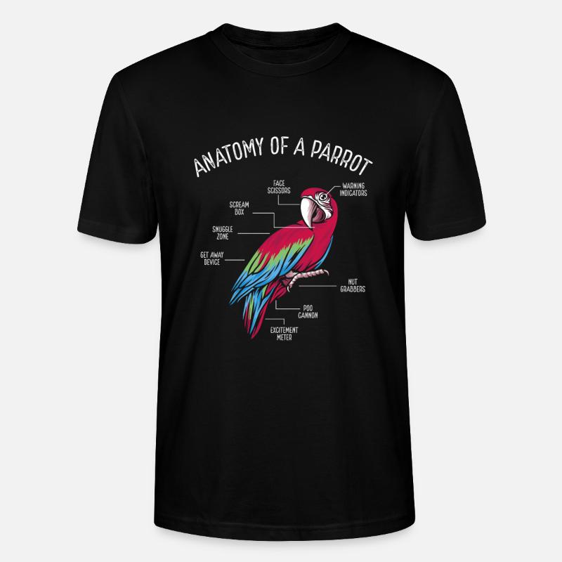 Anatomie d’un perroquet - T-shirt bio CRAFTER Stanley Stella Unisexe - noir