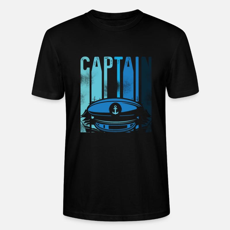Captain's cap blue - Stanley/Stella CRAFTER Unisex Organic T-Shirt - black