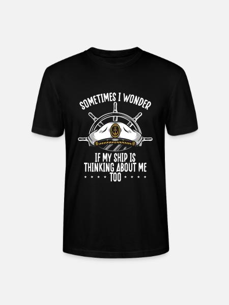 My ship thinks of me - Stanley/Stella CRAFTER Unisex Organic T-Shirt - black