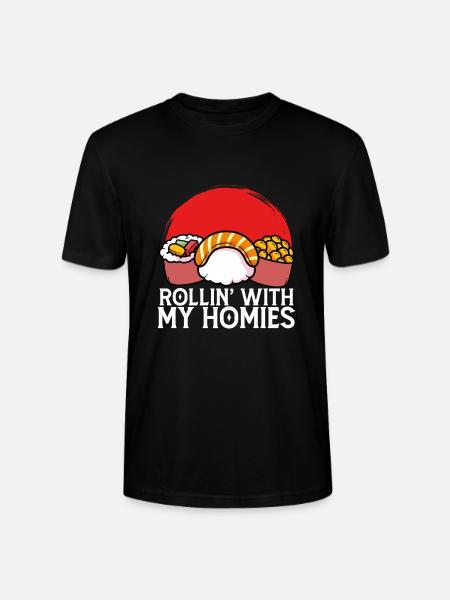 Sushi Rollin avec mes copains - T-shirt bio CRAFTER Stanley Stella Unisexe - noir