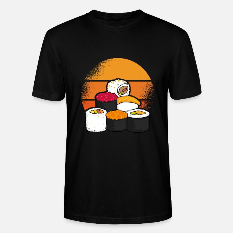 Sushi Esthétique Rétro Sun - T-shirt bio CRAFTER Stanley Stella Unisexe - noir
