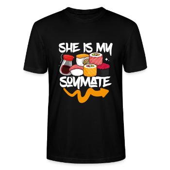 Elle est ma soja - T-shirt bio CRAFTER Stanley Stella Unisexe - noir - Devant - Alina (178cm) & Michal (187cm)