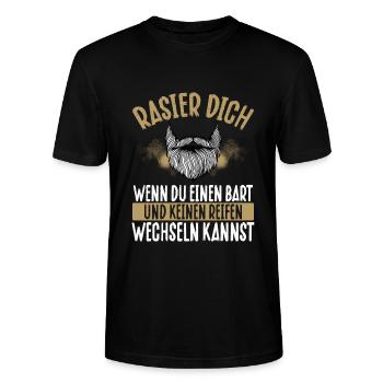 Rasieren Sie, Wenn Sie Die Reifen Nicht - Stanley/Stella Unisex Bio-T-Shirt CRAFTER - Schwarz - Vorne - Alina (178cm) & Michal (187cm)