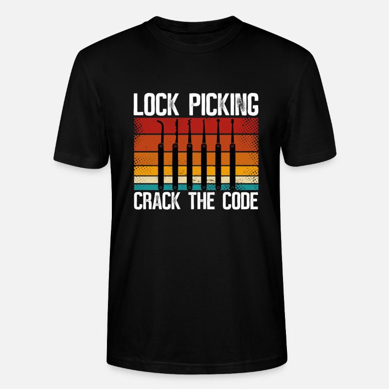 Lockpicking cracks the code - Stanley/Stella CRAFTER Unisex Organic T-Shirt - black