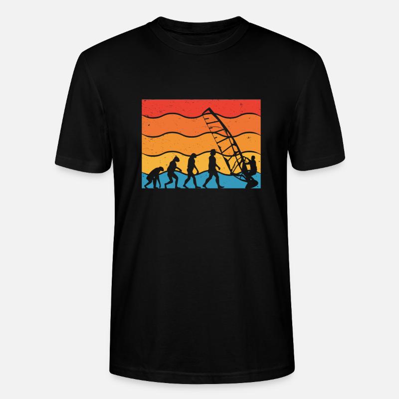 Evolution of the windsurfer - Stanley/Stella CRAFTER Unisex Organic T-Shirt - black