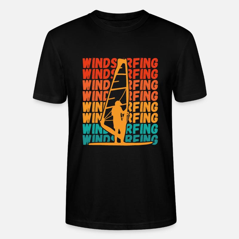 Windsurfer Auf Surfbrett - Stanley/Stella Unisex Bio-T-Shirt CRAFTER - Schwarz
